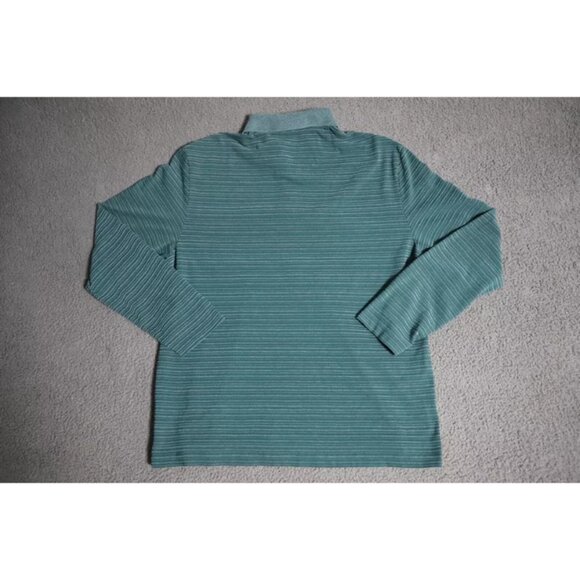 Untuckit Miro Polo Shirt Mens XL Green Striped Spread Collared Logo Embroidered - Picture 6 of 9
